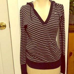 American Eagle long sleeve striped hoodie